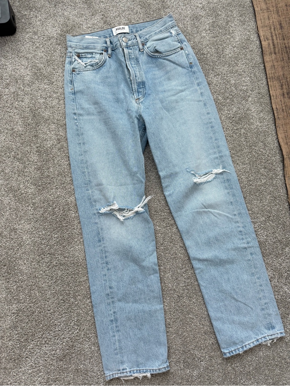 Agolde High-Rise Light Blue Distressed Women’s Jeans